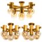 Brass and Glass Light Fixtures in the Style of Jakobsson, 1960s, Set of 3, Image 1