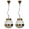 Glass & Brass Delta Grande Pendant Light by Sergio Mazza for Artemide, 1960s, Set of 2, Immagine 1