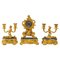Louis XV Style Gilded Bronze Mantel Set, Set of 3 1