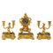 Louis XV Style Gilded Bronze Mantel Set, Set of 3, Image 1