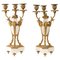 Candelabras in Gilt Bronze and White Marble, Set of 2 1