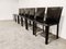 Black Leather Dining Chairs from De Couro Brazil, 1980s, Set of 6 2
