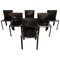 Black Leather Dining Chairs from De Couro Brazil, 1980s, Set of 6 1