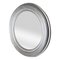 Round Neoclassical Style Hand-Carved Wooden Mirror in Silver, Image 2