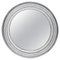 Round Neoclassical Style Hand-Carved Wooden Mirror in Silver 1