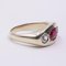 Men's Ring in 14K Gold with Ruby and Rosette Cut Diamonds, 1960s 3