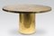Round Etched Brass Dining Table with Inlay in Agates from VDL, 1980s 3