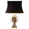 Lampe mit Messingkreis und Achat von Willy Daro 1