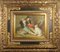 Children With Dog - Signed Oil Painting in Prunkrahmen, Imagen 1