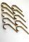 Solid Brass Hooks in the Style of Carl Auböck, 1950s, Set of 10 1