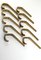 Solid Brass Hooks in the Style of Carl Auböck, 1950s, Set of 10 1