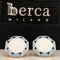 Light Blue, White & Navy Blue Hand-Enameled Sterling Silver Cufflinks with T-Bar Back from Berca 2