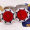 Red, White & Blue Hand-Enameled Sterling Silver Cufflinks with T-Bar Back from Berca 6