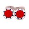 Red, White & Blue Hand-Enameled Sterling Silver Cufflinks with T-Bar Back from Berca 1