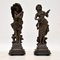 Antique Victorian Spelter Figurines, Set of 2 1