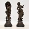 Antique Victorian Spelter Figurines, Set of 2, Imagen 1