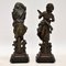 Antique Victorian Spelter Figurines, Set of 2 7