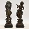 Antique Victorian Spelter Figurines, Set of 2, Imagen 7