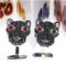 Gold, 3.55kt Black Diamond & 0.32kt Red Ruby Cougar Head Cufflinks from Berca, Image 4