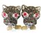 Gold, 3.55kt Black Diamond & 0.32kt Red Ruby Cougar Head Cufflinks from Berca, Image 5