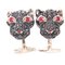 Gold, 3.55kt Black Diamond & 0.32kt Red Ruby Cougar Head Cufflinks from Berca, Image 8