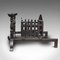 Vintage English Medieval Revival Fireplace Set with Fire Basket & Grate in Iron 5