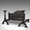 Vintage English Medieval Revival Fireplace Set with Fire Basket & Grate in Iron, Image 3