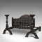 Vintage English Medieval Revival Fireplace Set with Fire Basket & Grate in Iron, Immagine 3