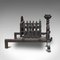 Vintage English Medieval Revival Fireplace Set with Fire Basket & Grate in Iron 4