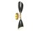 Brass, Black & White Metal Sconce, 1950s, Image 1