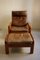 Danish Teak & Leather Chair with Ottoman from L. Olsen & Son, 1960s, Set of 2 8