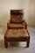 Danish Teak & Leather Chair with Ottoman from L. Olsen & Son, 1960s, Set of 2, Immagine 8