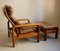 Danish Teak & Leather Chair with Ottoman from L. Olsen & Son, 1960s, Set of 2 3