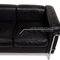 Black Leather LC2 Sofa by Cassina for Le Corbusier 4