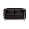 Black Leather LC2 Sofa by Cassina for Le Corbusier 1