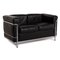 Black Leather LC2 Sofa by Cassina for Le Corbusier 6