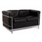 Black Leather LC2 Sofa by Cassina for Le Corbusier, Immagine 6