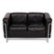 Black Leather LC2 Sofa by Cassina for Le Corbusier 7