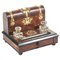 Antique Victorian Walnut Desk Tidy with Brass Mounts 1