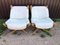 Vintage Falcon Chairs in White Leather by Sigurd Resell for Vatne Møbler, Set of 2 1