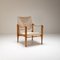 Oatmeal-Colored Linen Safari Chair by Kaare Klint for Rud. Rasmussen, Denmark, 1950s 1
