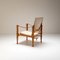 Oatmeal-Colored Linen Safari Chair by Kaare Klint for Rud. Rasmussen, Denmark, 1950s, Image 4