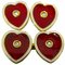 0.12 K White Diamond & Gold Hand-Enameled Heart-Shaped Cufflinks 3