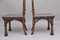 19th Century Gothic Carved Oak Hall Chairs, Set of 2 3