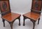 19th Century Gothic Carved Oak Hall Chairs, Set of 2, Image 5