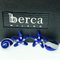Navy Blue & White Hand-Enameled Seashell and Starfish Cufflinks in Sterling Silver from Berca 2