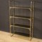 Italian Bookshelf in Gilt Metal with Glass Shelves 11