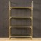 Italian Bookshelf in Gilt Metal with Glass Shelves, Immagine 12