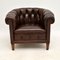 Antique Swedish Leather Chesterfield Armchairs, Set of 2 9