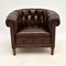 Antique Swedish Leather Chesterfield Armchairs, Set of 2, Image 9